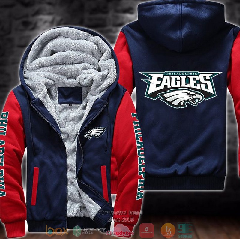 NEW Philadelphia Eagles logo 3D Fleece Hoodie 4 NEW Philadelphia Eagles logo 3D Fleece Hoodie word2