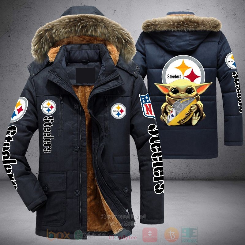 BEST NFL Pittsburgh Steelers Baby Yoda Parka Jacket Coat