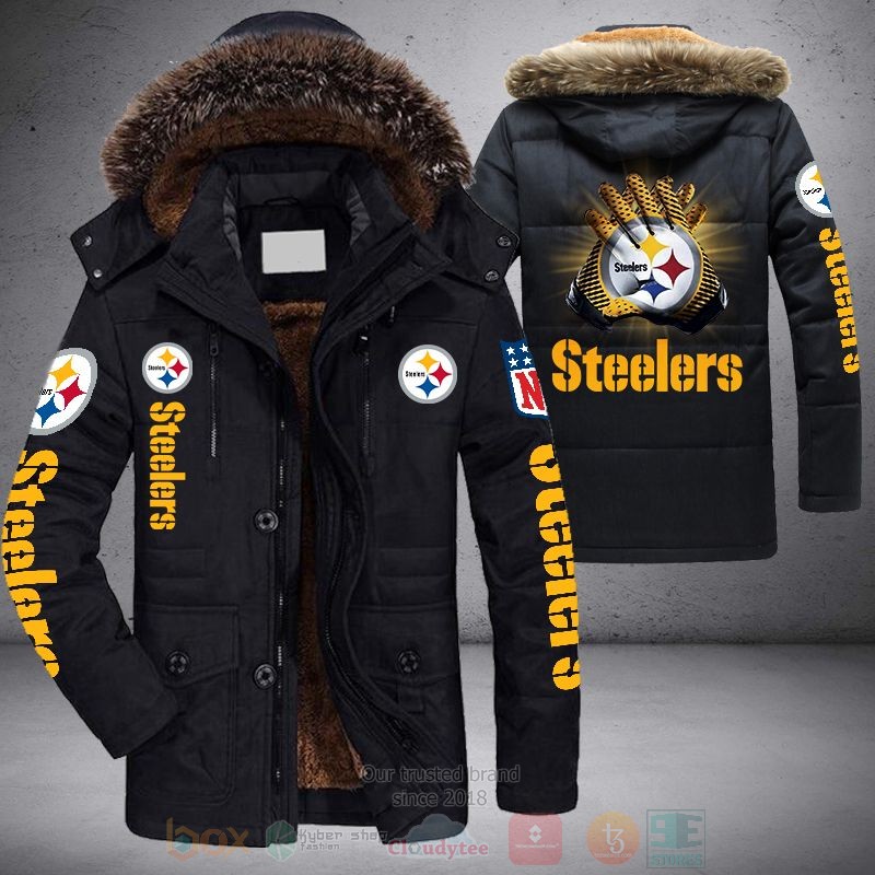 BEST NFL Pittsburgh Steelers Gloves Parka Jacket Coat