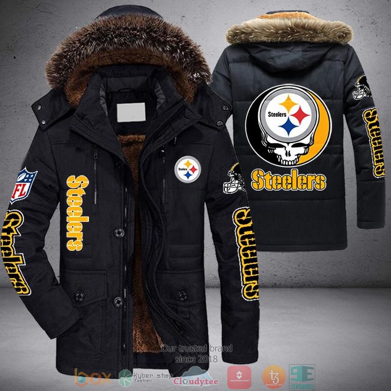 NFL Pittsburgh Steelers Skull logo Parka Jacket