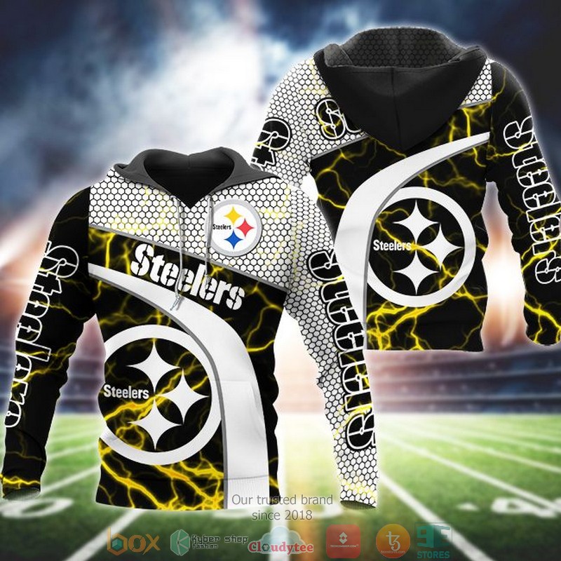 NFL Pittsburgh Steelers lightning Black 3d hoodie 3 NFL Pittsburgh Steelers lightning Black 3d hoodie word1