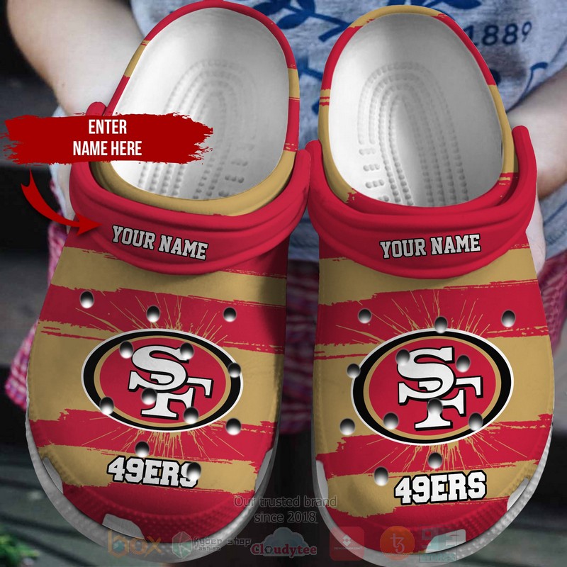 BEST NFL San Francisco 49ers Custom Name Crocs Crocband Shoes