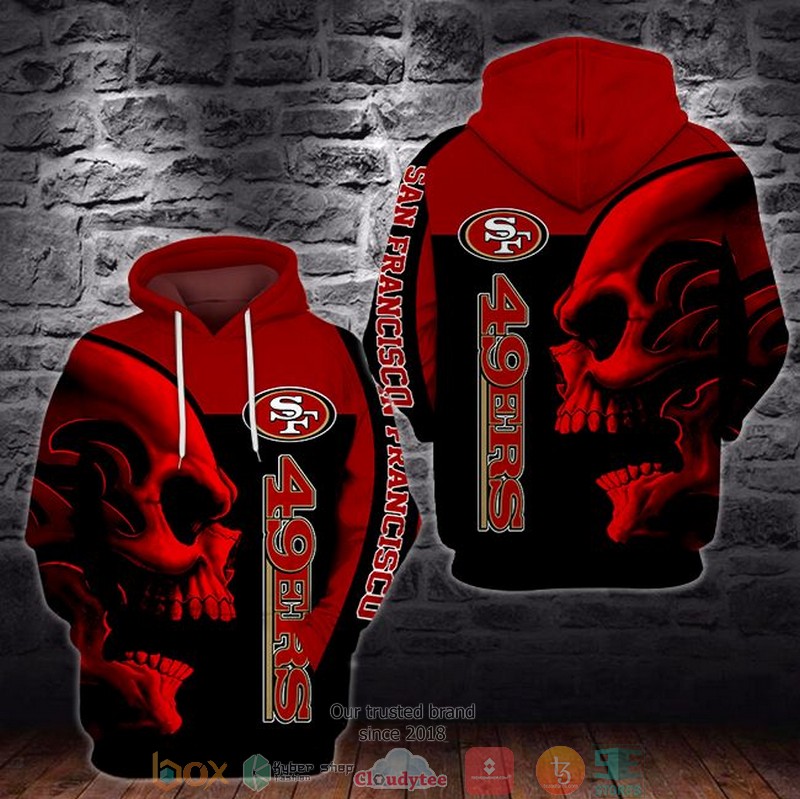 NFL San Francisco 49ers Skull 3d Hoodie
