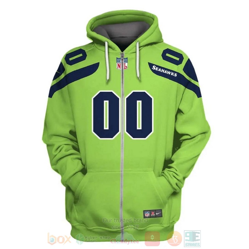BEST NFL Seattle Seahawks Personalized Green All Over Print 3D Hoodie, Shirt