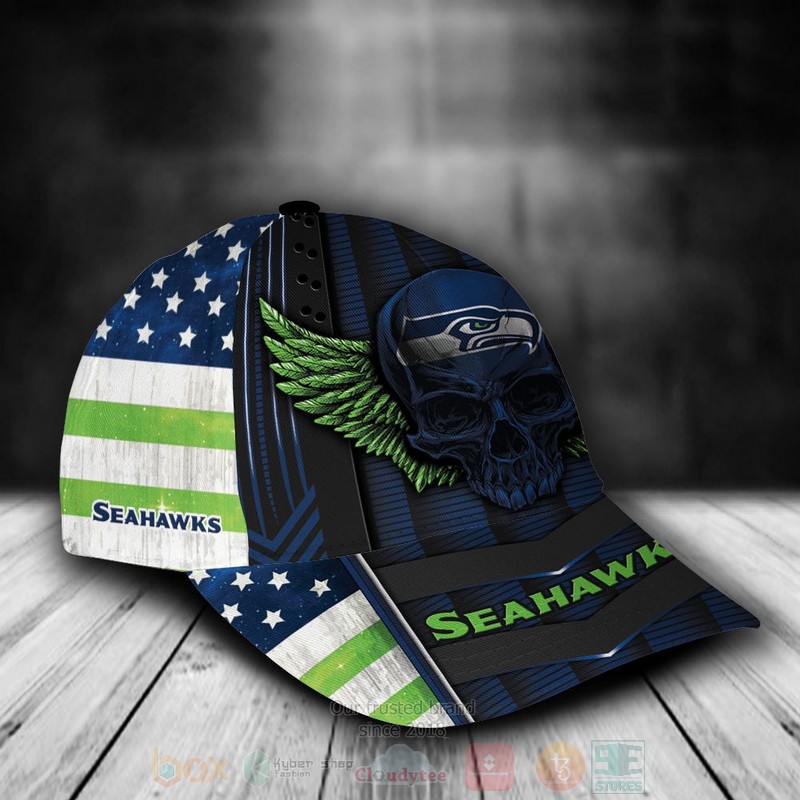 BEST Seattle Seahawks Skull NFL Custom Name Blue Cap Hat 2 BEST Seattle Seahawks Skull NFL Custom Name Blue Cap Hat word2