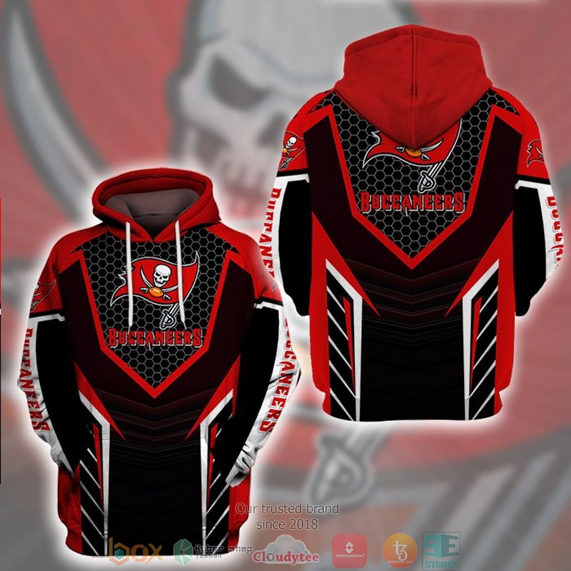 NFL Tampa Bay Buccaneers Black and Red 3d hoodie word2