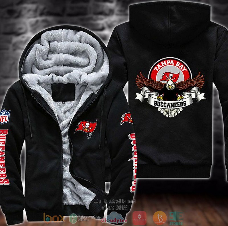 NEW Tampa Bay Buccaneers Logo Eagle 3D Fleece Hoodie word3