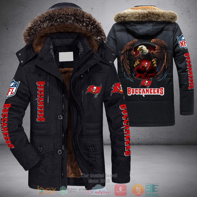 NEW Tampa Bay Buccaneers Logo Eagle Skull 3D Parka Jacket word1