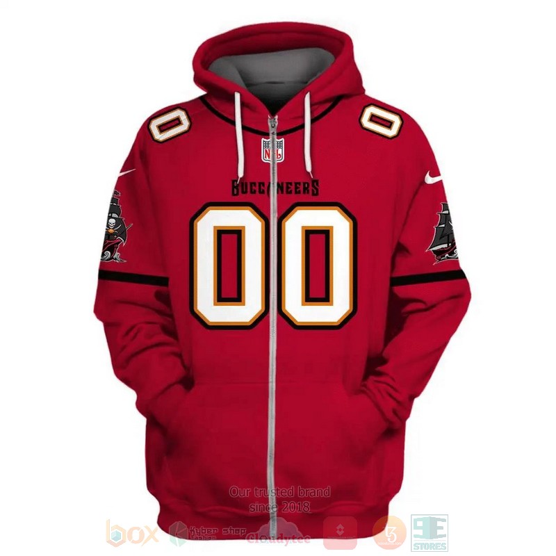 BEST NFL Tampa Bay Buccaneers Personalized Red All Over Print 3D Hoodie, Shirt word1