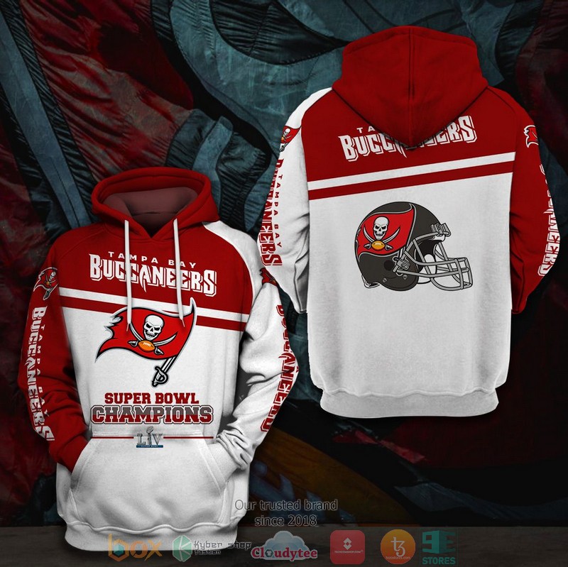 NEW Tampa Bay Buccaneers Super Bowl LIV Champions red white 3D Hoodie 1 NEW Tampa Bay Buccaneers Super Bowl LIV Champions red white 3D Hoodie word1