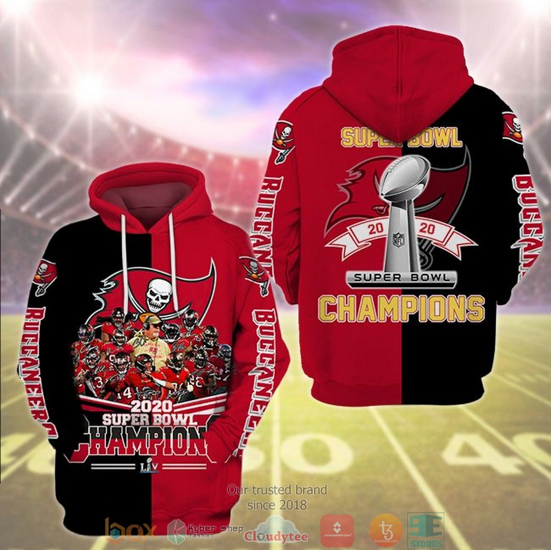 NFL Tampa Bay Buccaneers Super Bowl champions 2020 3d hoodie word2