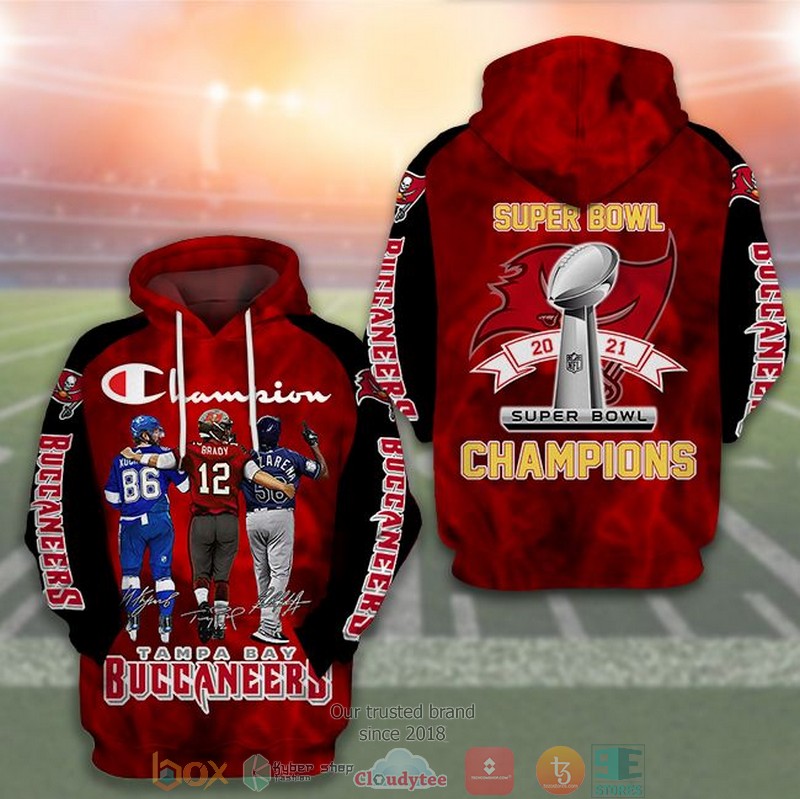 NFL Tampa Bay Buccaneers Super Bowl champions 3d hoodie word1