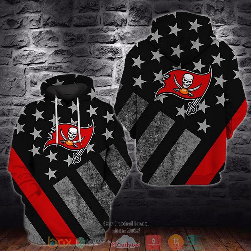 NEW Tampa Bay Buccaneers United States Flag 3D Hoodie word3