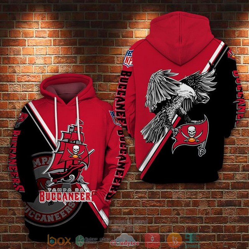 NEW Tampa Bay Buccaneers logo Eagle red yellow 3D Hoodie