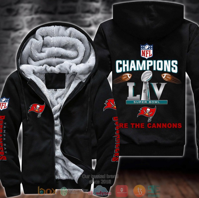 NEW Tampa Bay Buccaneers logo Fire The Cannons 3D Fleece Hoodie word3