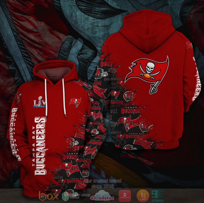 NEW Tampa Bay Buccaneers logo LIV red black 3D Hoodie 3 NEW Tampa Bay Buccaneers logo LIV red black 3D Hoodie word2