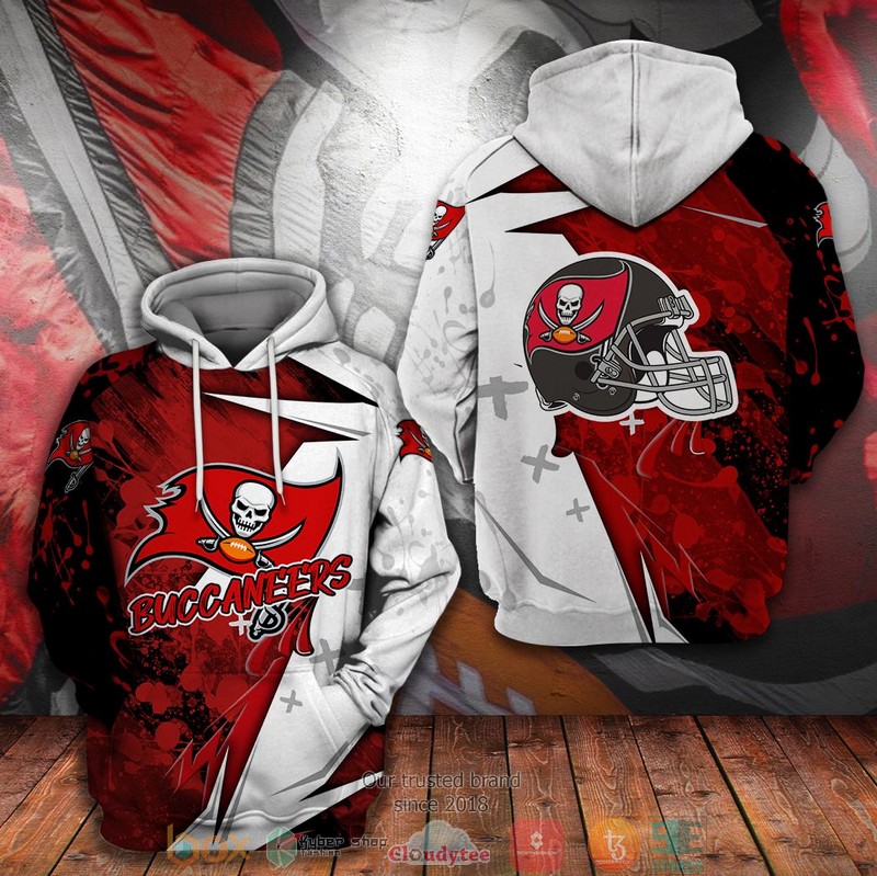NEW Tampa Bay Buccaneers logo red white 3D Hoodie 1 NEW Tampa Bay Buccaneers logo red white 3D Hoodie word2