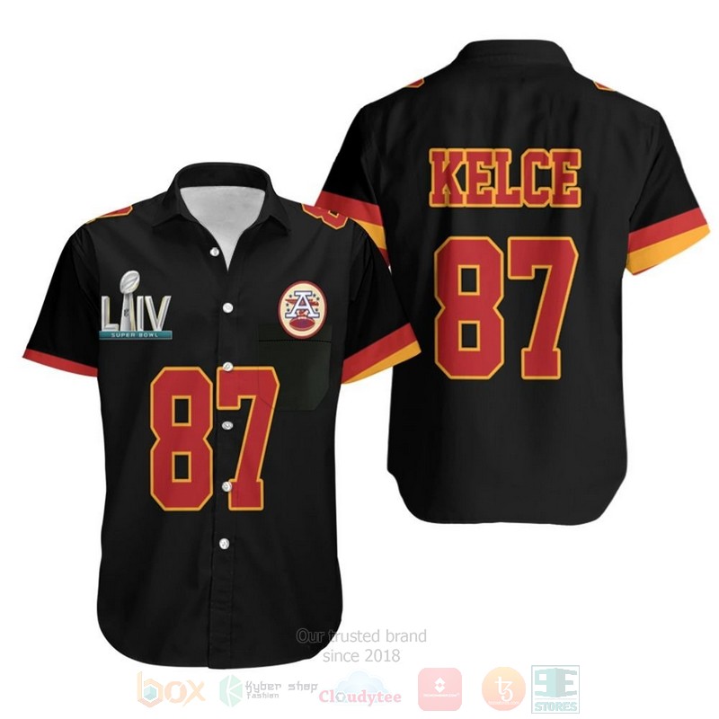 BEST NFL Travis Kelce 87 Kansas City Chiefs Black 3D Aloha Shirt 1 BEST NFL Travis Kelce 87 Kansas City Chiefs Black 3D Aloha Shirt word3