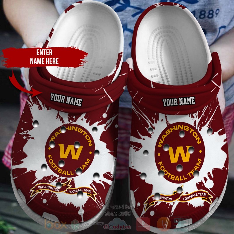 BEST NFL Washington Football Team Custom Name Crocs Crocband Shoes