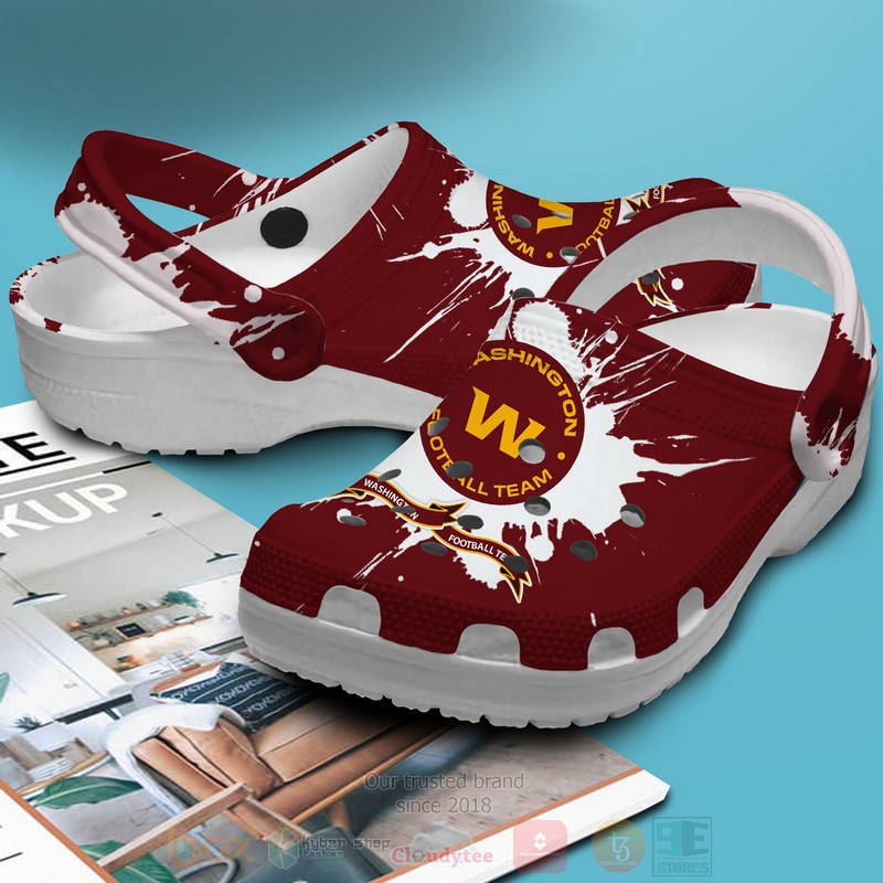 BEST NFL Washington Football Team Custom Name Crocs Crocband Shoes 3 BEST NFL Washington Football Team Custom Name Crocs Crocband Shoes word3
