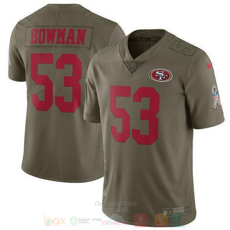 BEST NaVorro Bowman San Francisco 49ers Olive Jersey Football word1