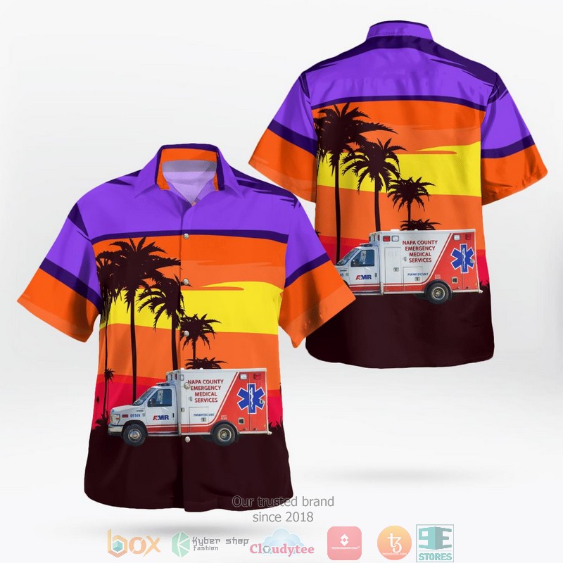 Napa California AMR Napa County EMS Hawaiian Shirt word3