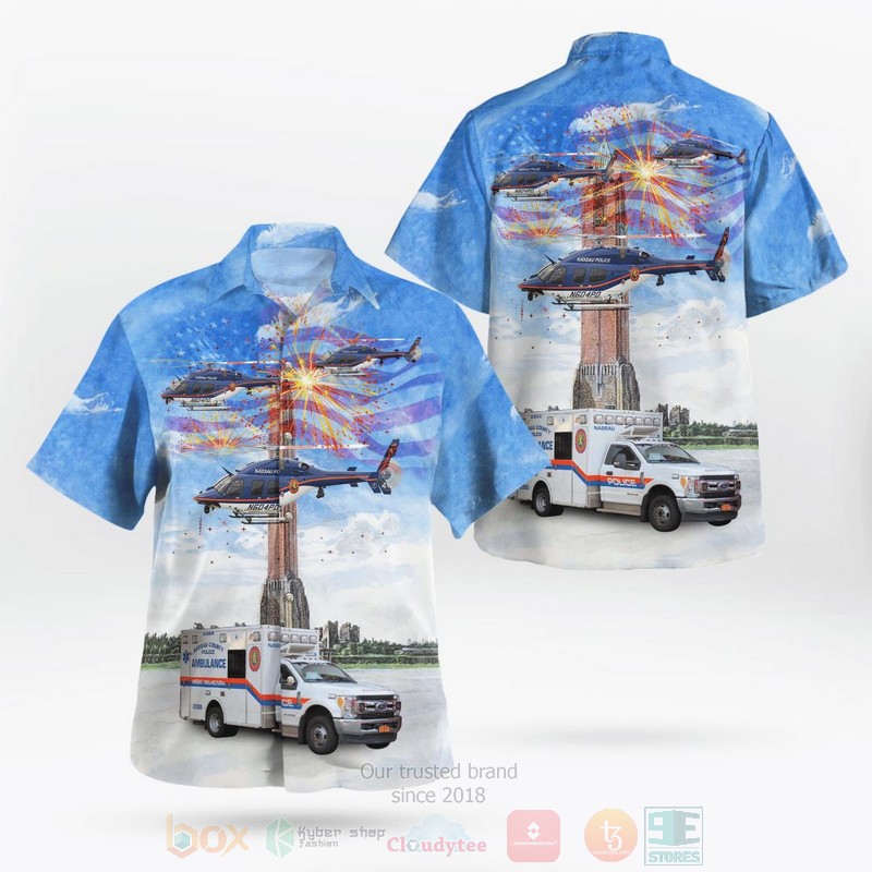 BEST Nassau County Police, New York, 4th of July 3D Aloha Shirt word3