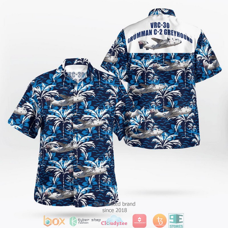Navy VRC 30 Grumman C 2 Greyhound Hawaiian Shirt