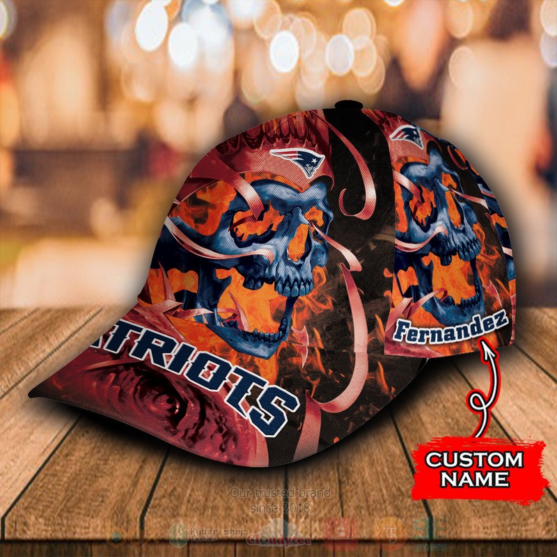 BEST New England Patriots Skull Custom Red Classic Cap 3 BEST New England Patriots Skull Custom Red Classic Cap word2