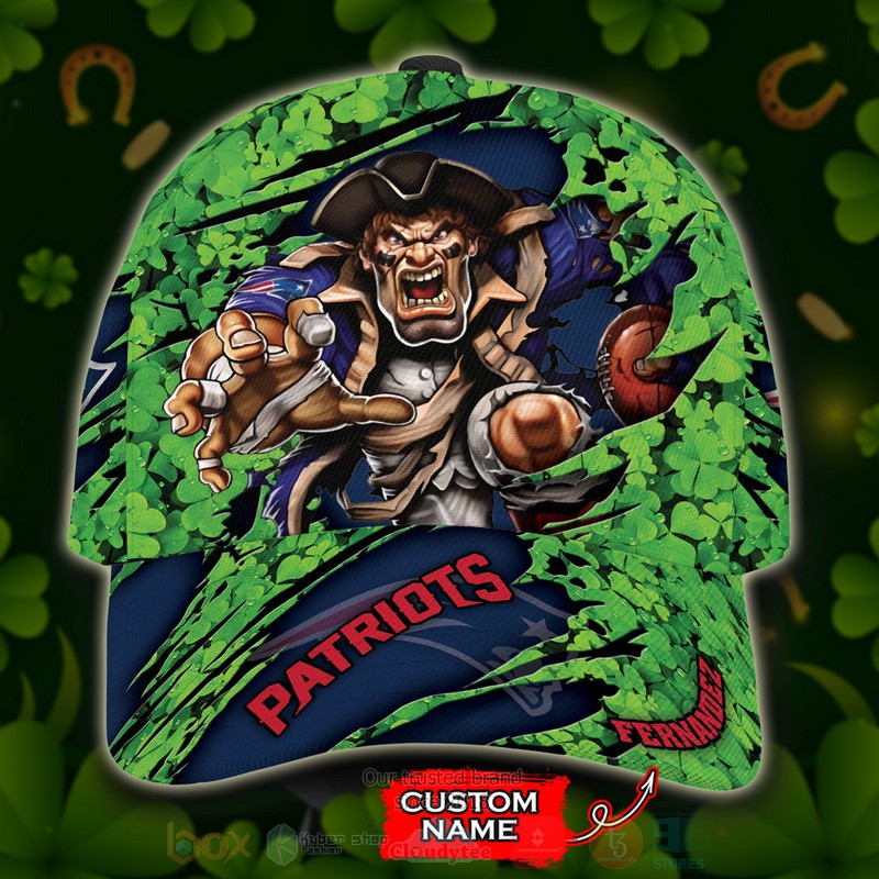 BEST New England Patriots St Patrick Day Mascot Custom Classic Cap 9 BEST New England Patriots St Patrick Day Mascot Custom Classic Cap word1