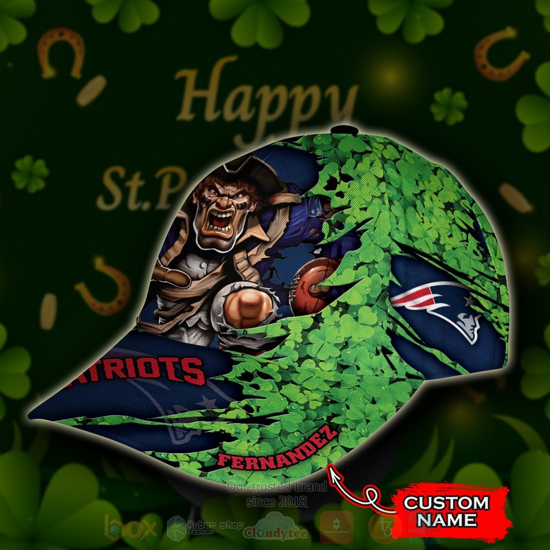 BEST New England Patriots St Patrick Day Mascot Custom Classic Cap word3