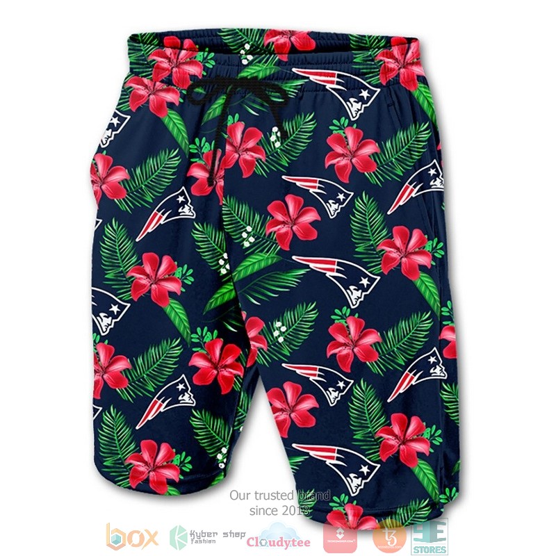 HOT New England Patriots flowers Beach Shorts word1