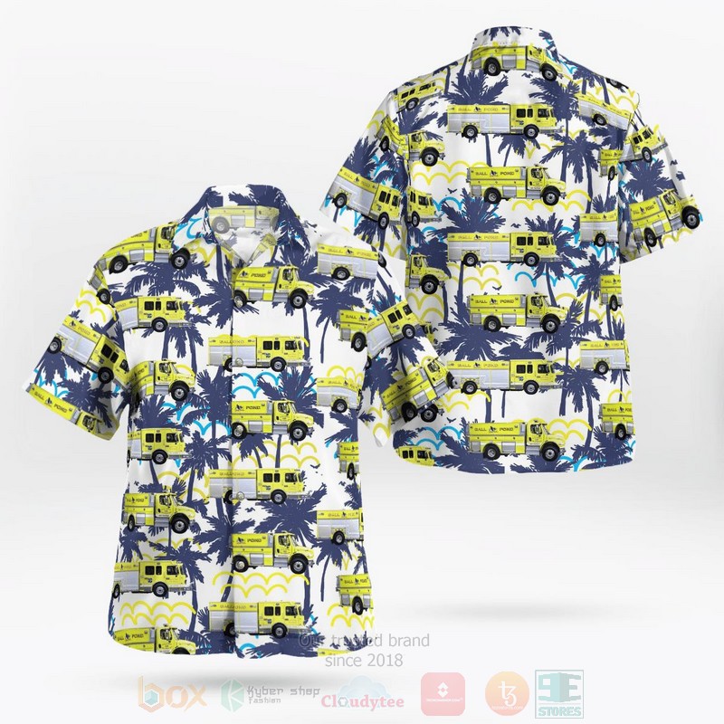 BEST New Fairfield, Connecticut, New Fairfield Fire Department-Ball Pond VFC 3D Aloha Shirt word1
