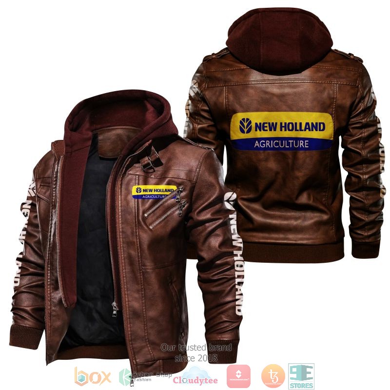 NEW New Holland Agriculture PU Leather Jacket word3