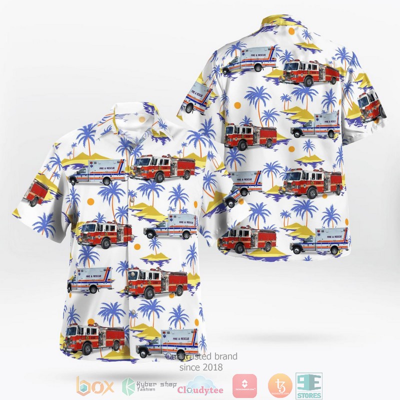 NEW New Market Fire & Rescue New Market Virginia Aloha Shirt word3