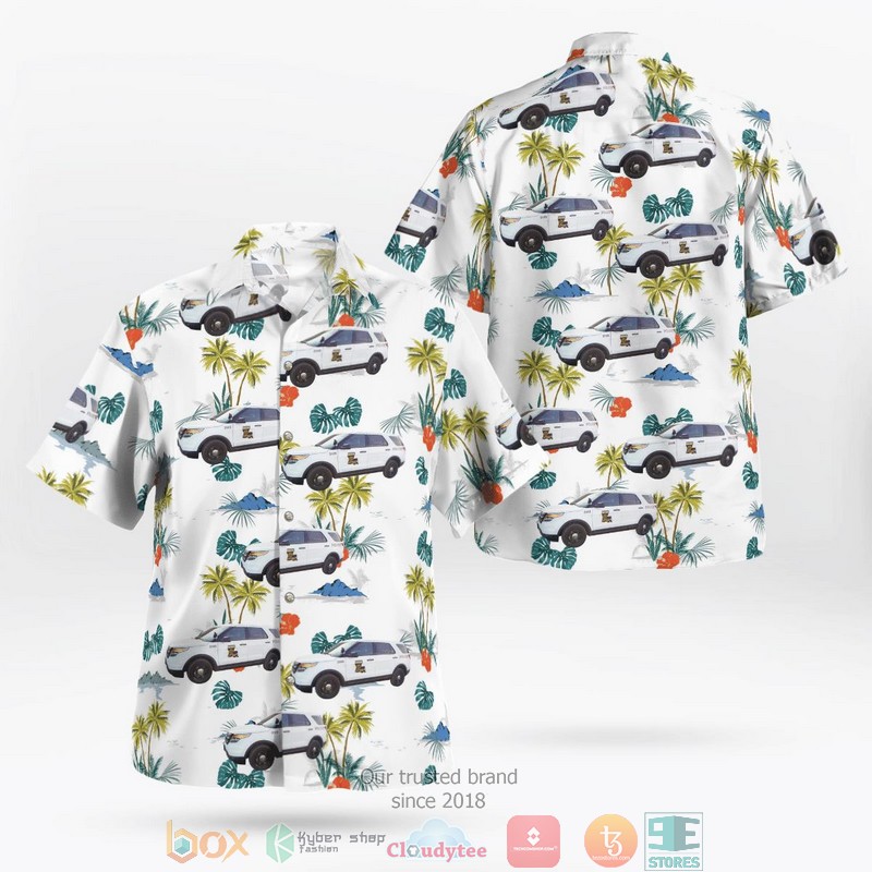 New Orleans Louisiana Orleans Levee District Police White Hawaiian Shirt word2