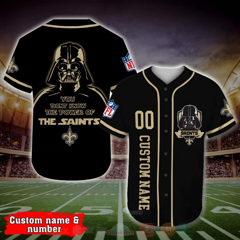 BEST New Orleans Saints, Darth Vader Custom AOP Baseball Jersey word1