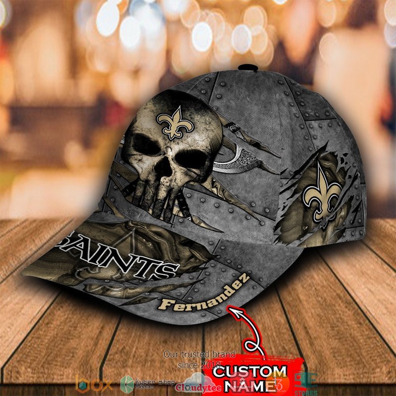 New Orleans Saints Skull NFL Custom Name Cap 3 New Orleans Saints Skull NFL Custom Name Cap word3