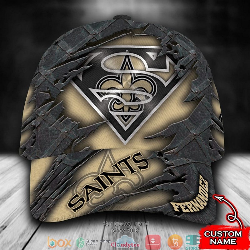New Orleans Saints Superman NFL Custom Name Cap