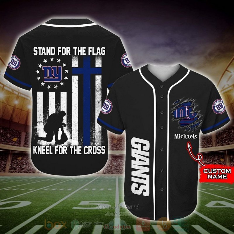 BEST New York Giants Custom Black AOP Baseball Jersey word1
