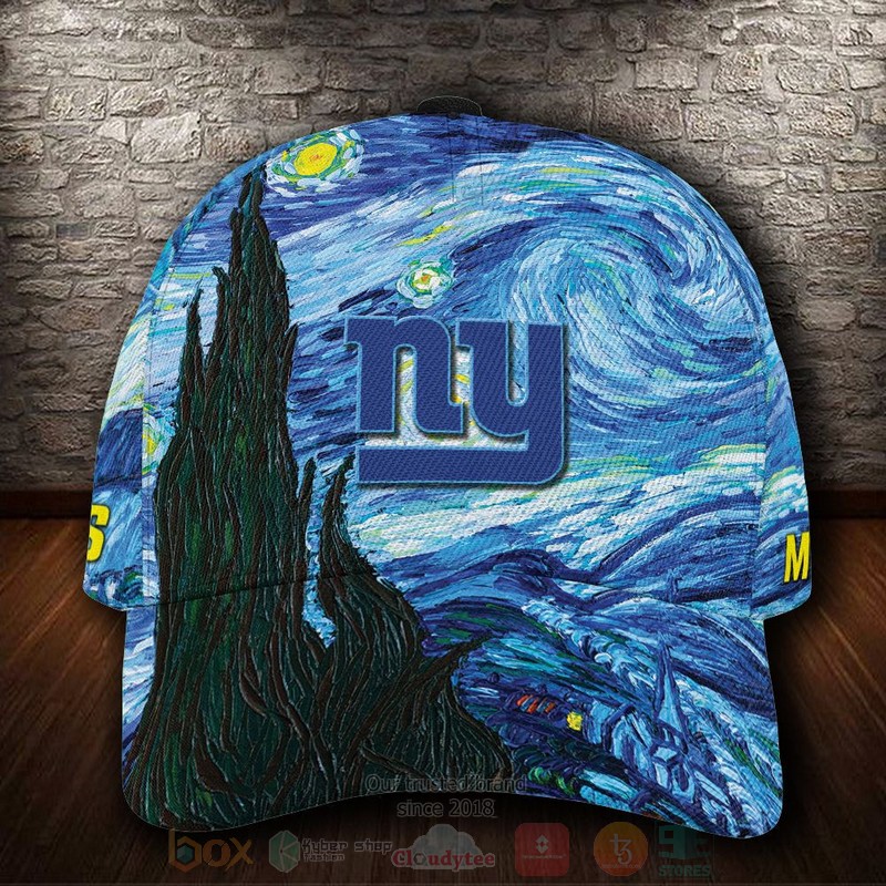 BEST New York Giants Van Gogh NFL Team Custom Name 3D Cap word1