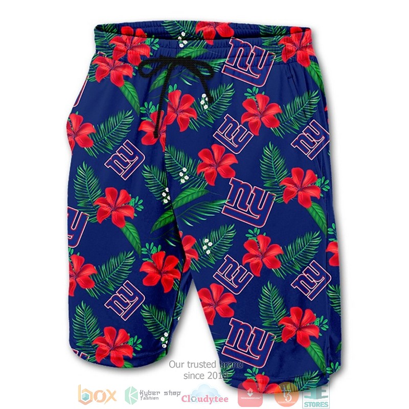 HOT New York Giants flowers Beach Shorts 3 HOT New York Giants flowers Beach Shorts word3