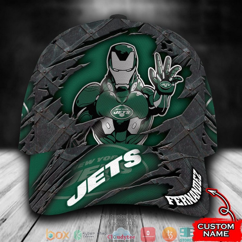 New York Jets Iron Man NFL Custom Name Cap word1