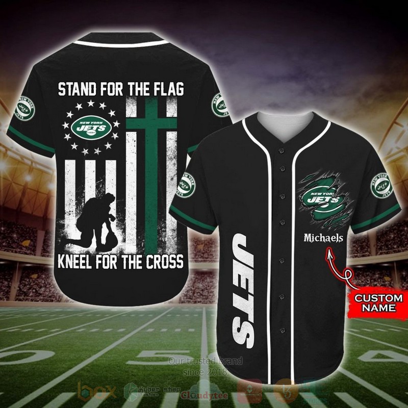 BEST New York Jets Custom Black AOP Baseball Jersey