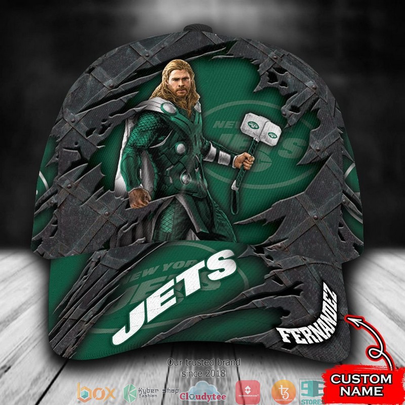 New York Jets Thor NFL Custom Name Cap word2