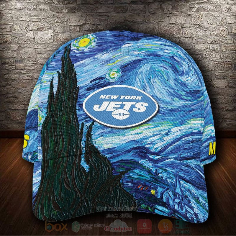 BEST New York Jets Van Gogh NFL Custom Name Classic Cap 8 BEST New York Jets Van Gogh NFL Custom Name Classic Cap word3