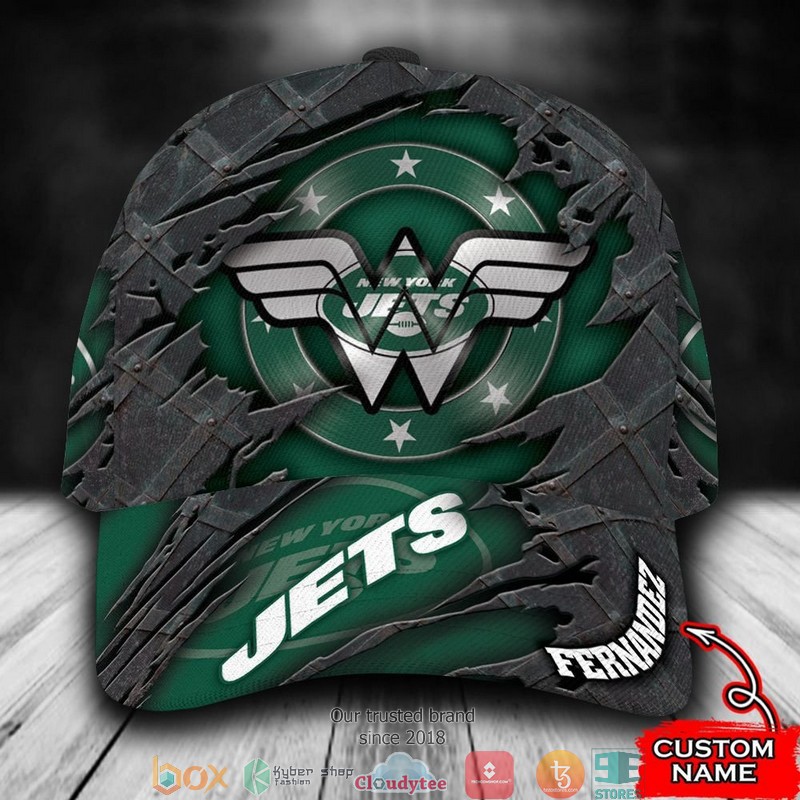 New York Jets Wonder Woman NFL Custom Name Cap 8 New York Jets Wonder Woman NFL Custom Name Cap word3