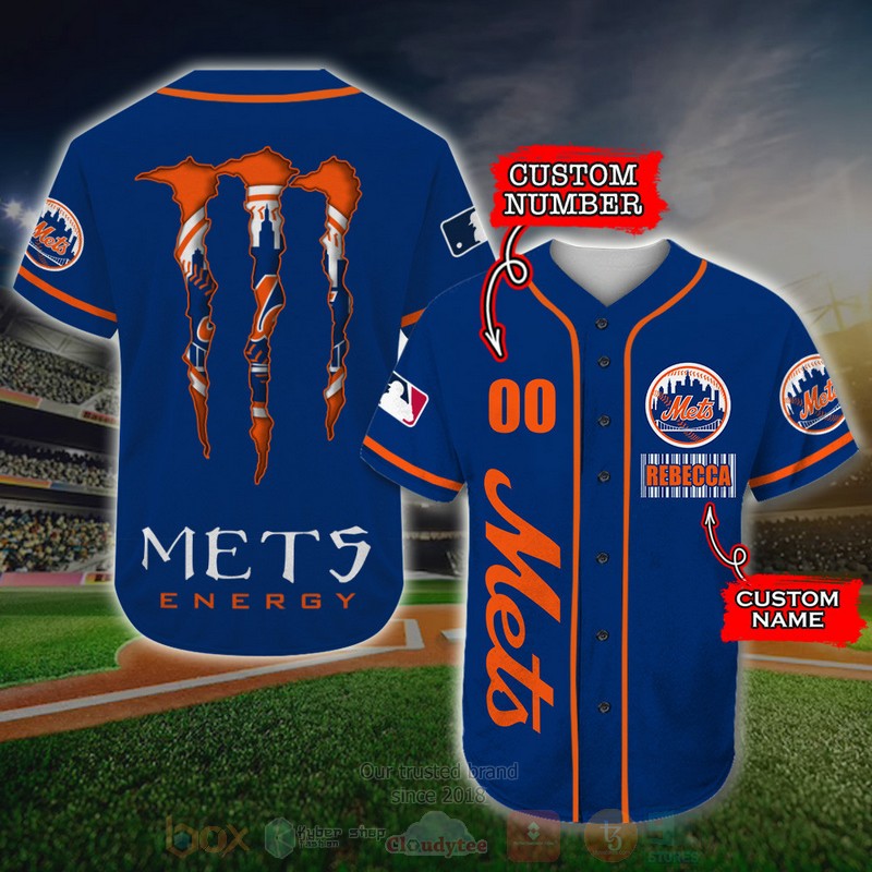 BEST New York Mets, Monster Energy Custom AOP Baseball Jersey word1