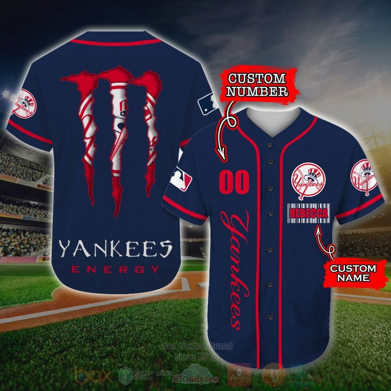 BEST New York Yankees, Monster Energy Custom AOP Baseball Jersey word2