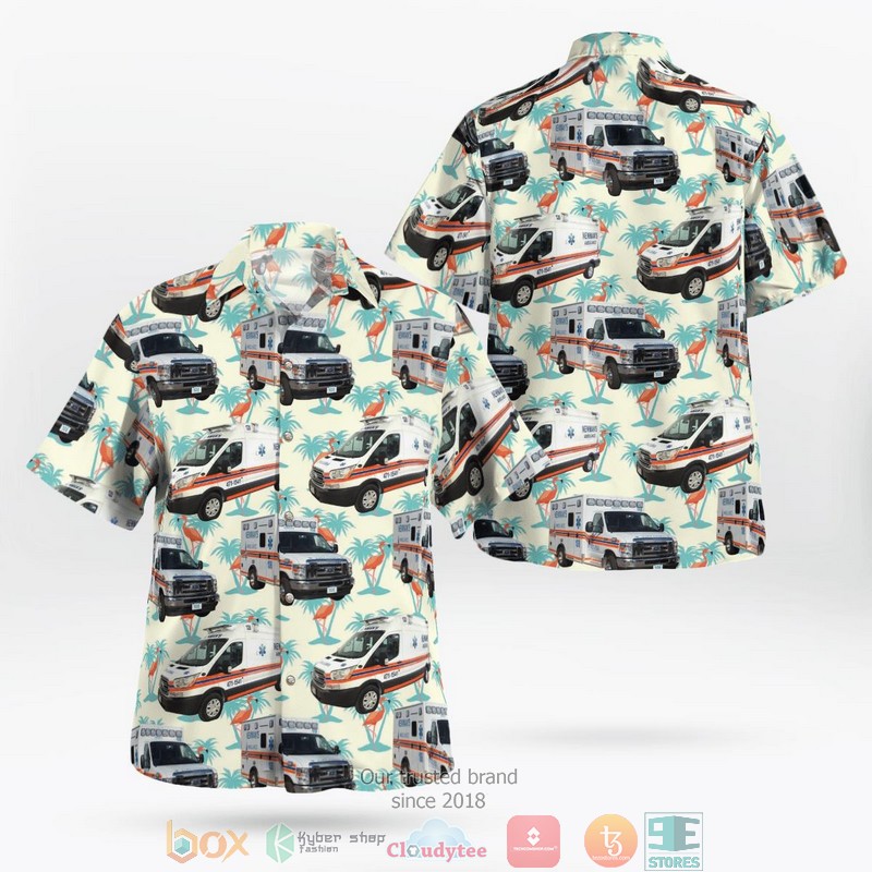 NEW Newman's Ambulance Mobile Alabama Fleet Aloha Shirt word2